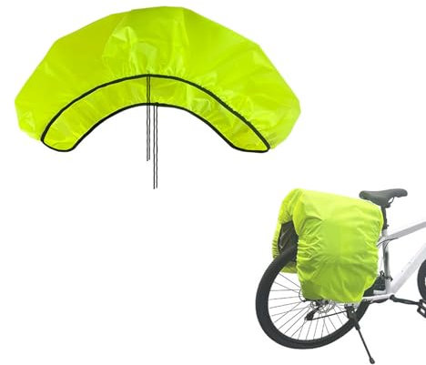 126 x 66 cm Bicycle Bag Rain Cover, Light Green Illuminated Protective Cover for Rear Luggage Bag, Waterproof Bicycle Basket Cover for Bicycles, Mountain Bikes