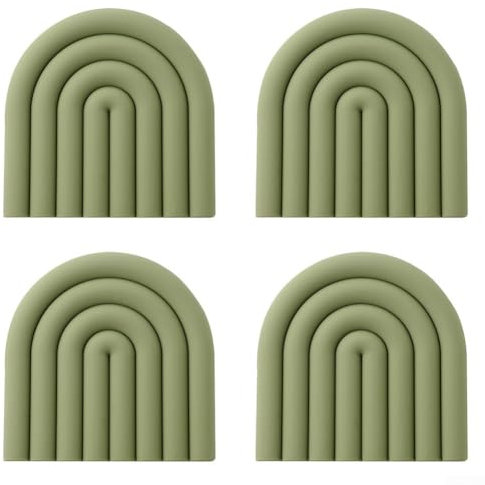 Juego de 4 salvamanteles de Silicona para Cocina, Ideales para ollas y sartenes Calientes (Verde Oliva)
