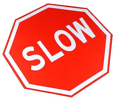 Ciieeo Langsames Verkehrszeichen 30x30cm Aus Aluminium Rotes Warnschild Mit Weißem Rand Wetterfest Für Innen Außenbereich Geeignet