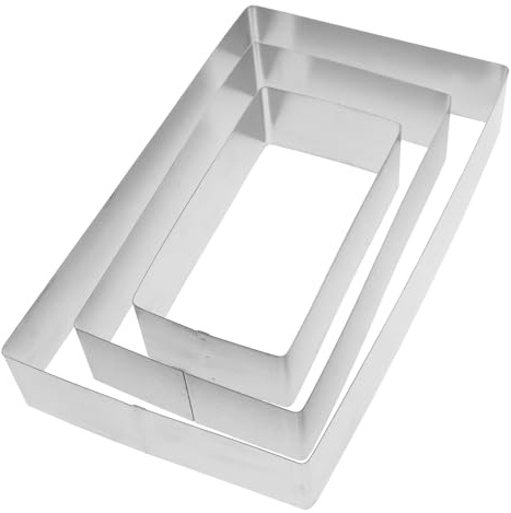 Alipis 3piezas Molde Para Mousse De Acero Inoxidable Juego De Anillos Rectangulares Para Cortador De Tartas Herramienta Para Hornear Molde Para Repostería Para Postres Individuales o