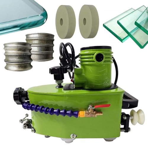 Canteadora de vidrio portátil pequeña de 800 W con 8 ruedas de diamante, máquina eléctrica for cantear vidrio, pulidora de esquinas de vidrio con diamante for bricolaje, pulidora de bordes planos