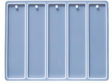 CSFFA Moule en Silicone for Marque-Page rectangulaire en résine époxy, for Bricolage, Cristal, décoration de Livres, Accessoires artisanaux(Rectangle 01)