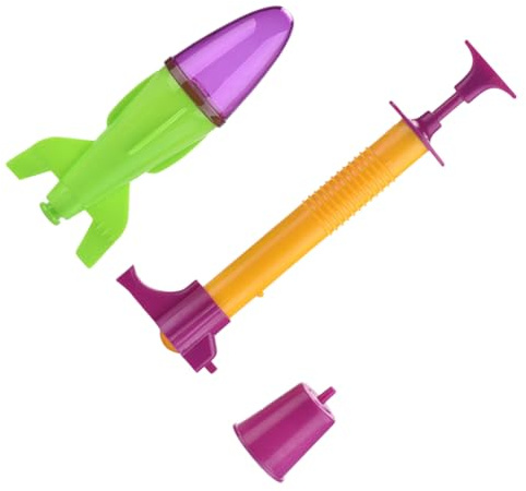 ibasenice Jeu de Lancer Fusée à Pompe Manuelle pour Garçon Fille et Parents Interaction Parent-garçon Fille Extérieur pour Fête Anniversaire Couleur Aléatoire Couleur