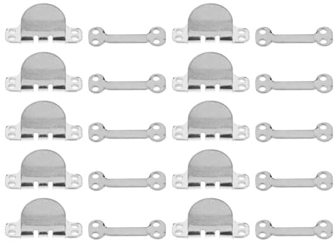 Healeved Lot de 10 sets de Crochets et Œillets Métalliques Argentés Taille 11 pour Pantalons et Jupes Fermetures à Agrafes Robustes et Vintage Accessoires Couture Pratiques pour