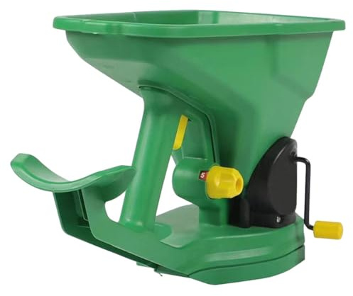 DECOMELODY Semoir Portatif à Manivelle pour Jardin Semoir à Main en Plastique Vert Épandeur Réglable pour Semences et Engrais Outil de Jardinage Portable pour Pelouse et Potager