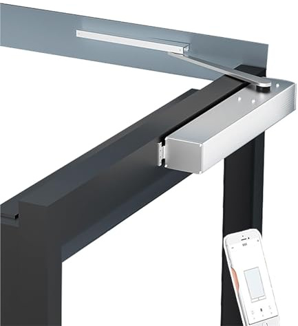 Porte automatique Ouvre, Ouverture Automatique De Fenêtre Électrique (Wi-Fi), avec télécommande et bouton poussoir Bras Pliable/Angle D'ouverture De 90°