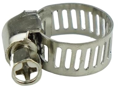 Colliers de serrage en acier inoxydable ajustables Colliers de serrage à bande vis en acier inoxydable, argent, plusieurs tailles, paquet 10/20/30 pièces(10pcs 16-25mm)