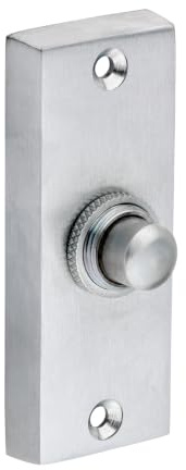 Timco Traditional Door Bell Button, Battery Operated - Satin Chrome