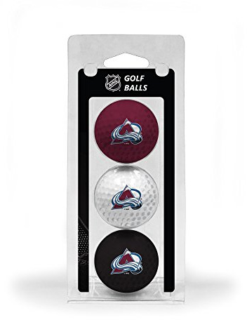 Team Golf NHL Colorado Avalanche 3 Golf Ball Pack Regulation Size Golf Balls, 3 Pack, Full Color Durable Team Imprint
