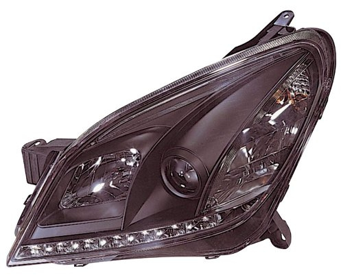 AutoStyle Satz Scheinwerfer TFL-Look passgenau | kompatibel mit Opel Astra H 2004-2009 - Schwarz