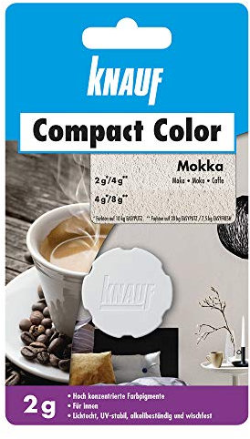 Knauf Compact Colors Farb-Pigmente – Pigment-Pulver zum Einfärben von Putz, nicht staubend, hoch konzentriert und wischfest, Mokka, 2-g