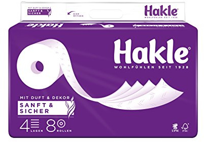 Hakle Toilettenpapier Sanft und Sicher 4-lagig, 8 Stück
