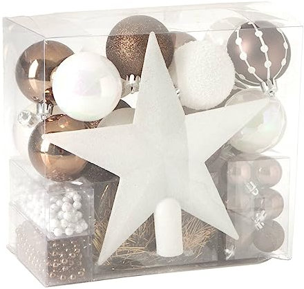 Feeric Lights et Christmas - Kit de Sapin Marron glacé 44 pièces Blanc/Marron