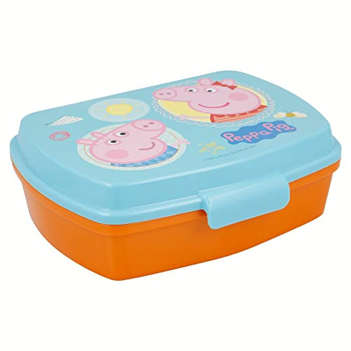 Unbranded 8020166 Peppa Pig Georges Boite à Gouter, Plastique, Bleu, 17,2 x 13,8 x 5,5 cm