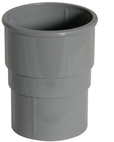 FLOPLAST 68mm Round Gutter Pipe Socket - Grey - Pack of 2