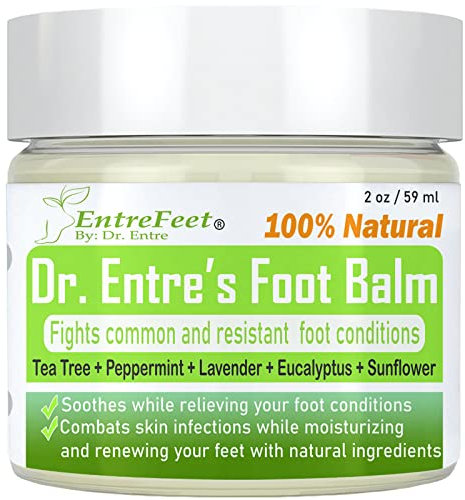 Dr. Entre's Antifungal Foot Balm: Tea Tree Oil & Shea Butter Based - Organic Treatment Cream for Athletes Foot, Dry Feet, Cracked Heels, Itching, and Odor - Foot Care E-Book Included
