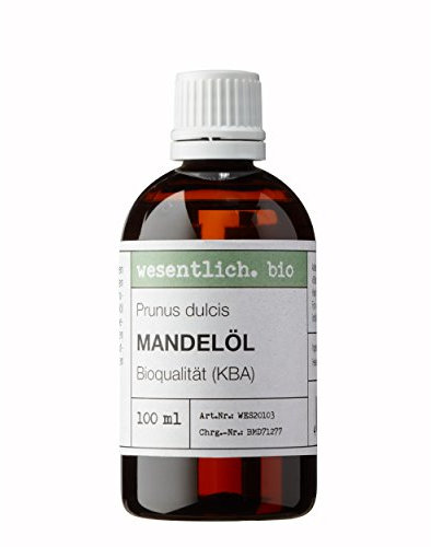 wesentlich. Mandelöl BIO kaltgepresst | für Kosmetik, Haare und Gesicht | Baby Pflege und Basis für Badeöl und Massageöl