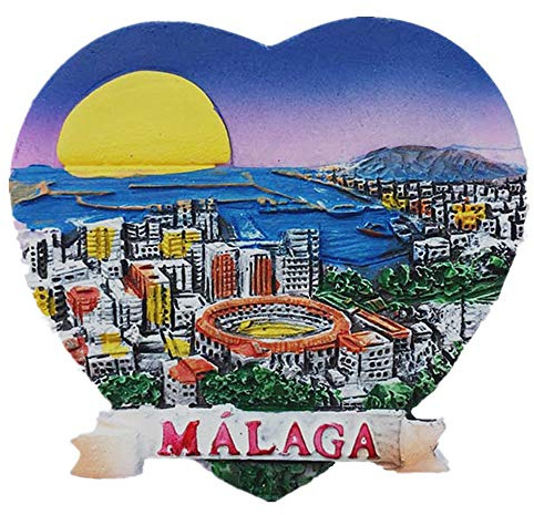 Kühlschrankmagnet, 3D-Malaga-Andenken, für Zuhause und Küche, Spanien-Motiv, Malaga-Souvenir, magnetischer Aufkleber, Malaga-Spanien-Kühlschrankmagnet