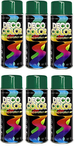 Deco Color 6er Sparpack DC Lackspray glänzend 400ml nach RAL freie Farbauswahl (6 Dosen in minzgrün glanz RAL 6029)