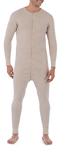 Fruit of the Loom Men's Premium Thermal Union Suit Pajama Bottom, Oatmeal, L UK