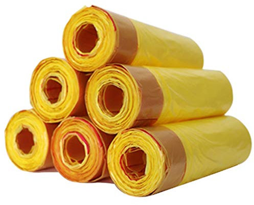 Bolsa de Basura con cordón 15 L, Bolsa de Basura Duradera, Amarilla, 100 Unidades