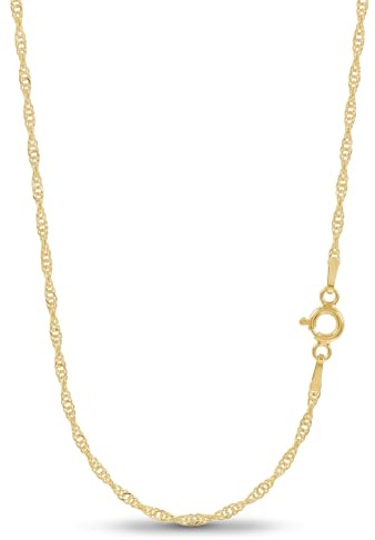 Avesano Singapour 101082-5 Chaîne pour femme en argent 925 plaqué or 24 carats 2 mm – Collier en or sans pendentif, fabriqué en Italie, bijoux 38/40/42/45/50/60 cm, Argent plaqué or