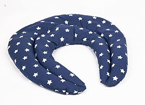 Traubenkern Nackenhörnchen mit Kammern Sterne-blau - Traubenkernkissen - Nackenkissen - Wärmekissen für Nacken