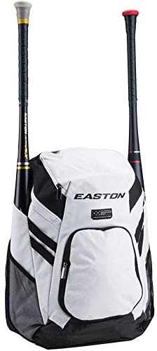 Easton | Reflex | adulto | baseball e softball Fastpitch | serie zaino borsa | colori multipli, bianco, Taglia unica, Reflex Bat & Equipment - Zaino da baseball, softball, colore: bianco