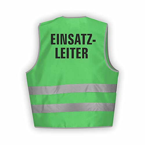 Fassbender-Druck WARNWESTEN - Sicherheitsweste GELB Warnweste nach EN ISO 20471 zertifiziert - Warn Weste für EINSATZLEITER- Unisex mit hochwertigem Reflektorstreifen