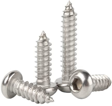 200 Stück, 304 Edelstahl-Rundkopf-Innensechskant-Blechschrauben, Flachkopf-Innensechskant-Kopfschrauben, Innensechskant-Blechschrauben, Gewindedurchmesser 2 Mm, Gewindelänge,14mm