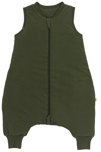 schlummersack Sacco nanna con piedi, per tutto l'anno, 2,5 Tog, 70 cm, verde oliva, sacco nanna con gambe per una statura di 70 – 80 cm, per tutto l'anno