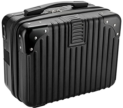 TOLIDA Makeup Travel Case with Elastic Band and Soft Handle, Black
