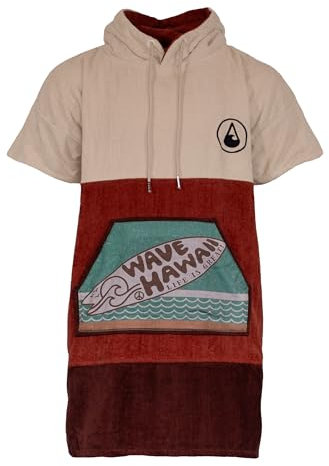 WAVE HAWAII Bade-Poncho Damen & Herren Campeche, Größe S/M, 155-185cm, 100% Baumwolle Surf-Poncho Erwachsene, Frottee Handtuch mit hoher Wasserabsorption, Umziehhilfe Strand Erwachsene