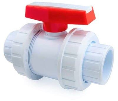 PVC White Metric Plumbing Fittings Pipe Tubing for Aquarium Fish Tank Pond Solvent Weld Plumbing (Double Union Ball Valve, 40mm)
