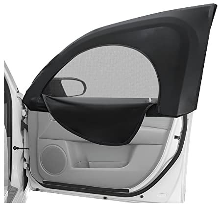 CGEAMDY 2-teilige Autofensterjalousien, Universelle Auto-Sonnenschutz, Dehnbarer Heckscheiben-Sonnenschutz, UV-Schutz mit Reißverschluss, Car Zipper Side Window Sun Protection (Frontscheibe)