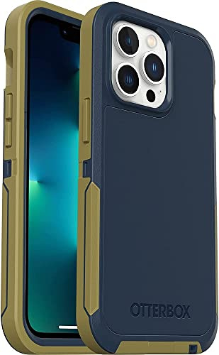 OtterBox Defender Series XT Screenless Edition iPhone 13 Pro Hülle – Non-Retail-Verpackung – Dunkles Mineralblau & Grün, hergestellt aus recyceltem Kunststoff, magSafe, schützende Apple Handyhülle