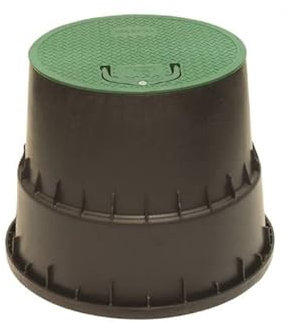 Generisch RAIN Ventilkasten Ventilbox Verteilerkasten Bewässerung Rund mit Kugelhahn 3/4 mit Deckel - Auswahl (Rund Large 250mm)