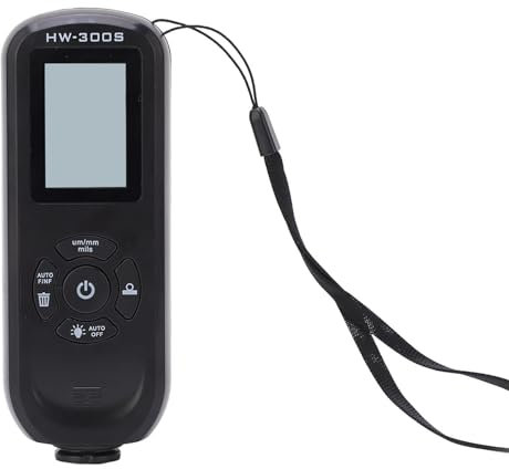 Lackdickenmessgerät, Digitales Messgerät für Kfz-Beschichtungstiefenmessgerät, Messgerät, Digitale Anzeige 3 Einheiten, Auflösung 0,01 Mm/1 Mil, Mini-Größe für Maschine (Schwarz)