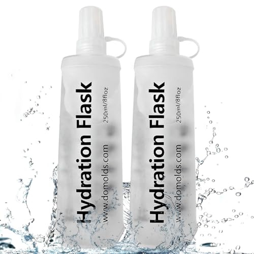 TXSN Lot de 2 gourdes souples de 250 ml en TPU pour course à pied, cyclisme, randonnée, marathon, transparent