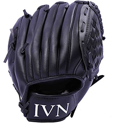 Baseball Handschuhe,PU-Leder Baseball Glove Männer Kinder Baseball Batting Handschuhe Geräte Softball Praxis Hand Baseballhandschuh Gewicht Outdoor Sports (Color : Black, Size : 11.5 inches)