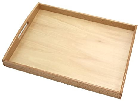 Luwecf Vassoio da Portata in Legno Vassoio in Legno Montessori per La Pittura di attività Montessori, di Grandi Dimensioni