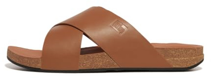 Fitflop iQUSHION MEN'S LEATHER CROSS SLIDES