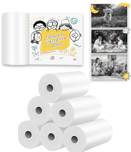 6 Rollen Thermopapier für ZUEOKAI Kinder Sofortbildkamera Nachfüllpapier, Thermopapier für die meisten Kinder Sofortbildkamera