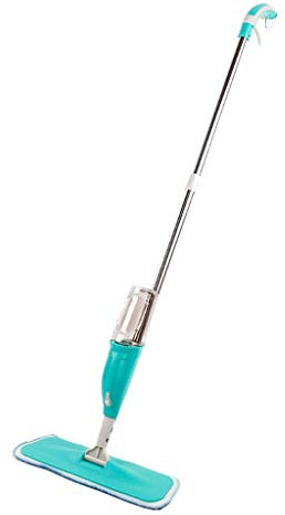 Trapeador en aerosol para limpieza de pisos, trapeador de microfibra con botella de spray recargable y almohadillas lavables, trapeador plano para el hogar, cocina, día de conmemoración del laminado