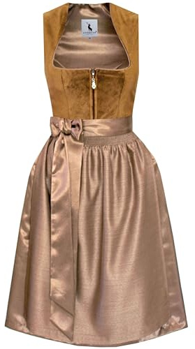 Alpenmärchen Midi Dirndl aus Exklusiver Kollektion inkl. Schürze Gr.34 - ALM1010
