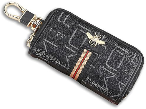 HIAHXC Custodia per chiave auto, elegante, multifunzione, universale, adatta per uomini e donne, Nero , Taglia unica