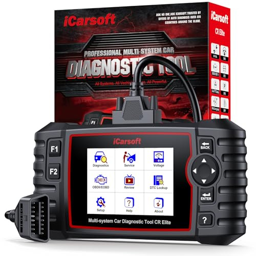 iCarsoft CR Elite OBD2 Auto Diagnostica, Diagnosi Auto Professionale in Italiano, Sistema Motore/ABS/SRS/Trasmissione, 9 Funzioni di Ripristino, Olio/EPB/BMS/ETC/SAS/BLD/INJ/DP-F, Aggiornamento a Vita