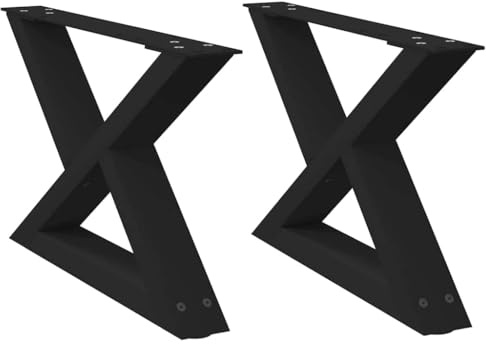 vidaXL Pieds de Table Basse 2 pièces Noir 60 x (30-31,3) cm Acier