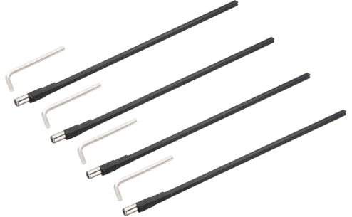 sourcing map Zwei-Wege-Stange, 310 mm Low-Profile-Gitarrenstab mit 4 mm L-Schlüssel, Gitarrenbauer-Werkzeuge für elektrische akustische Bassgitarren, Hals-Reparatur-Anpassung, Schwarz, 4 Stück