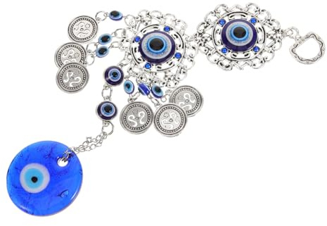 HOOTNEE Colgante de Ojo Azul Cuerda, Adorno Decorativo de Metal para Coleccionismo